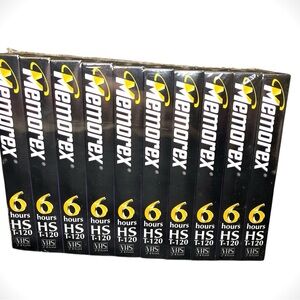 Sealed~Memorex VHS Tapes - 10 pack~6 Hours HS T-120